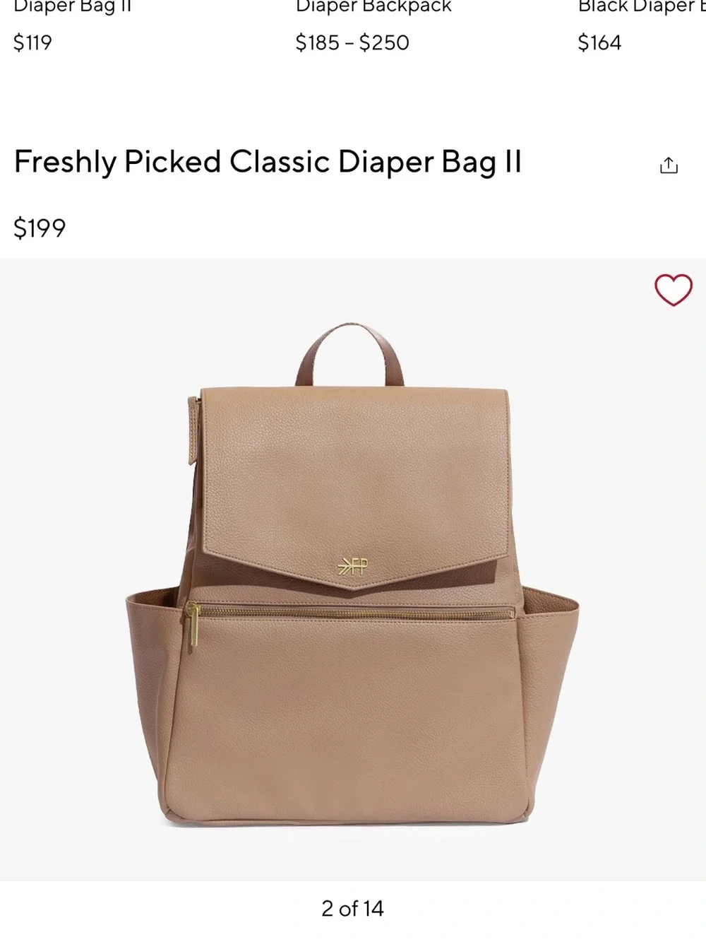 Freshly picked diaper bag